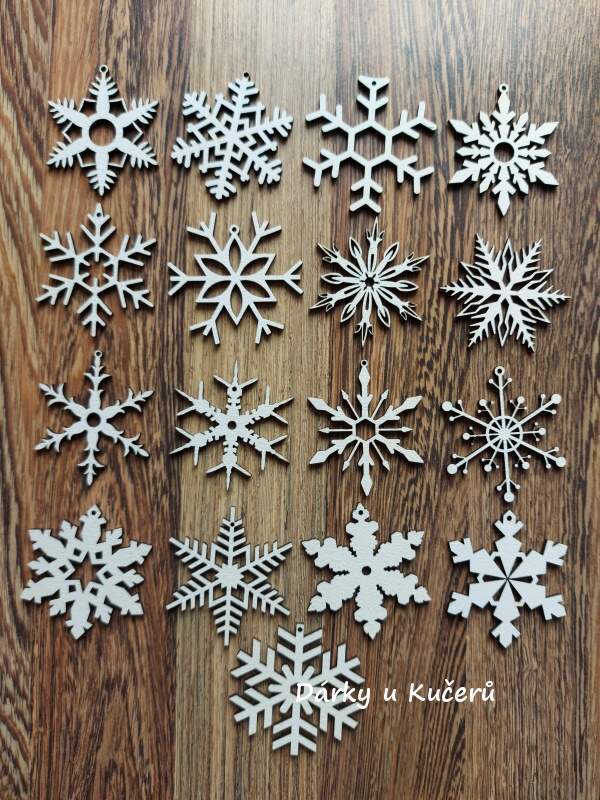 Ozdoba vločka - BÍLÁ