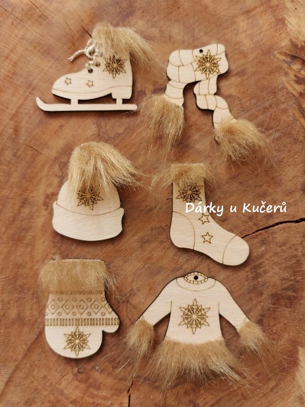 Ozdoba vánoční svetr - KOŽEŠINA - rezavá (hnědá)