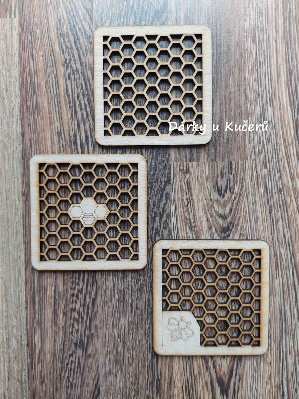 Včelí gravírovaný podtácek