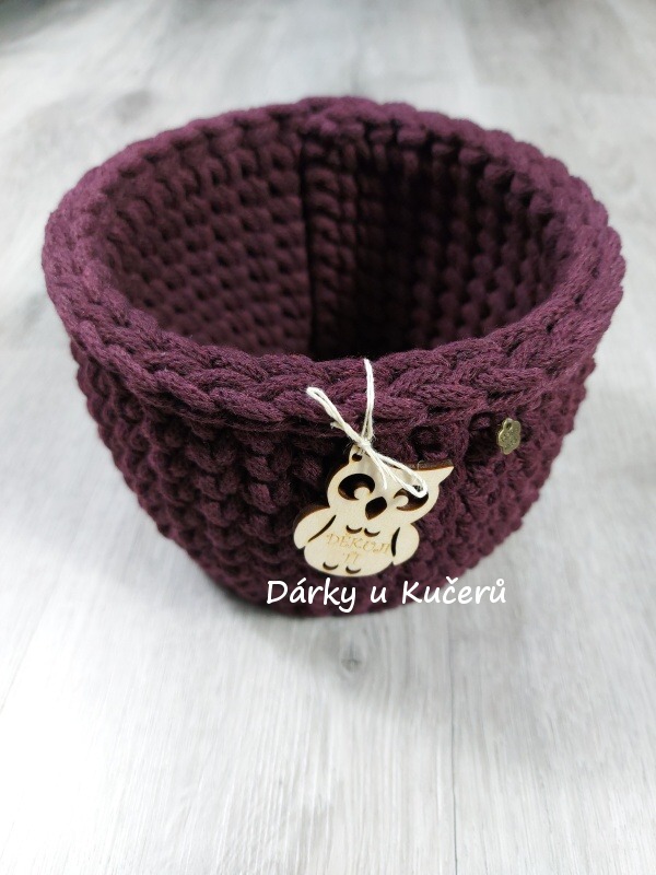 Háčkovaný košík DĚKUJI TI