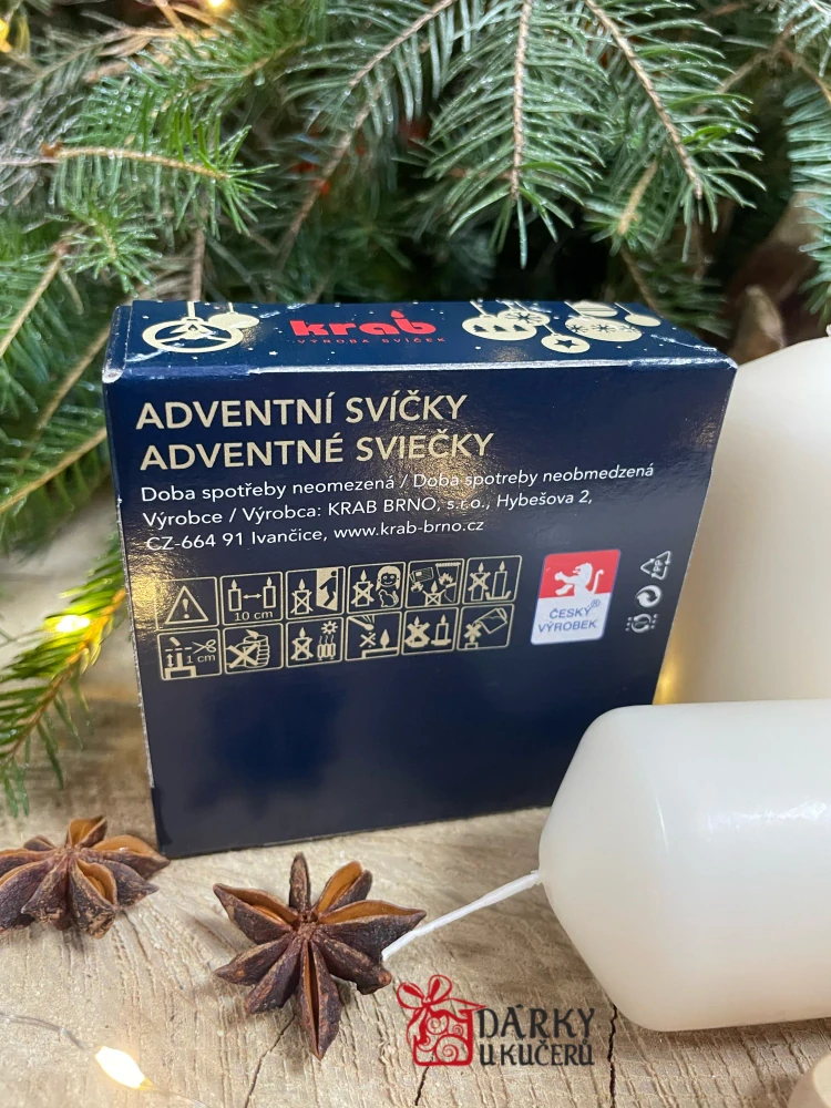 Adventní svíčky KRÉMOVÉ MATNÉ-válec 4x8cm
