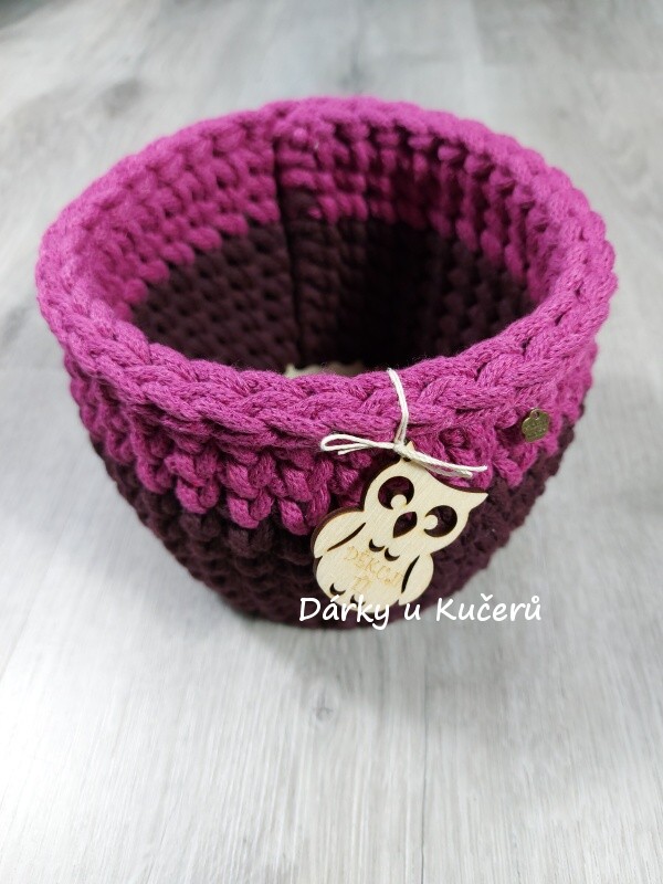 Háčkovaný košík DĚKUJI TI