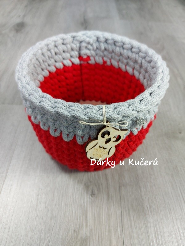 Háčkovaný košík DĚKUJI VÁM