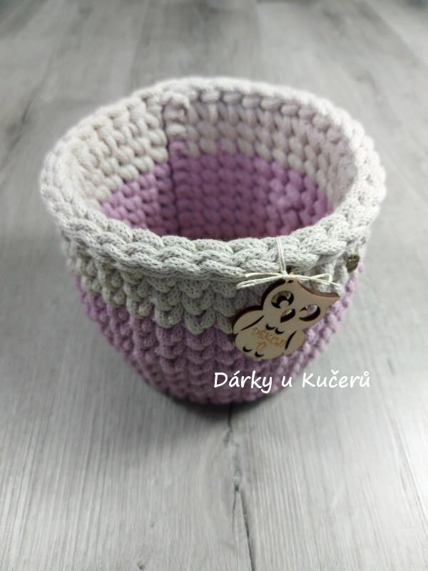 Háčkovaný košík DĚKUJI TI