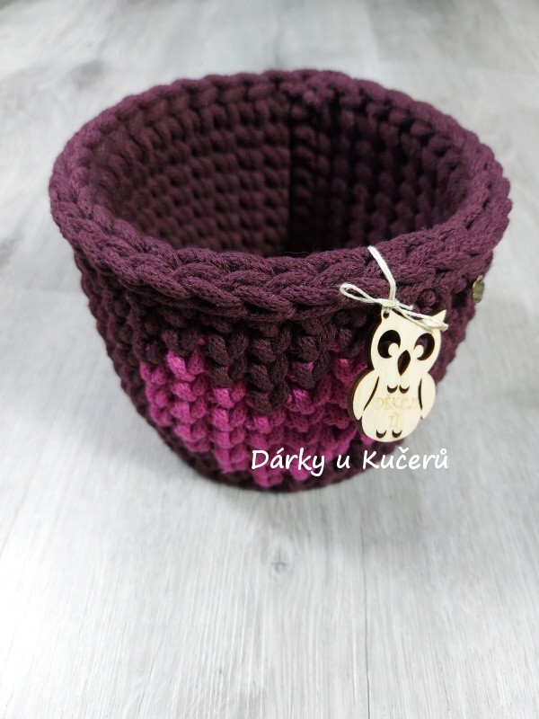 Háčkovaný košík DĚKUJI TI