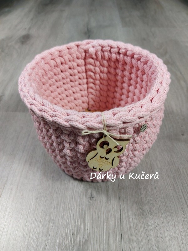 Háčkovaný košík DĚKUJI TI