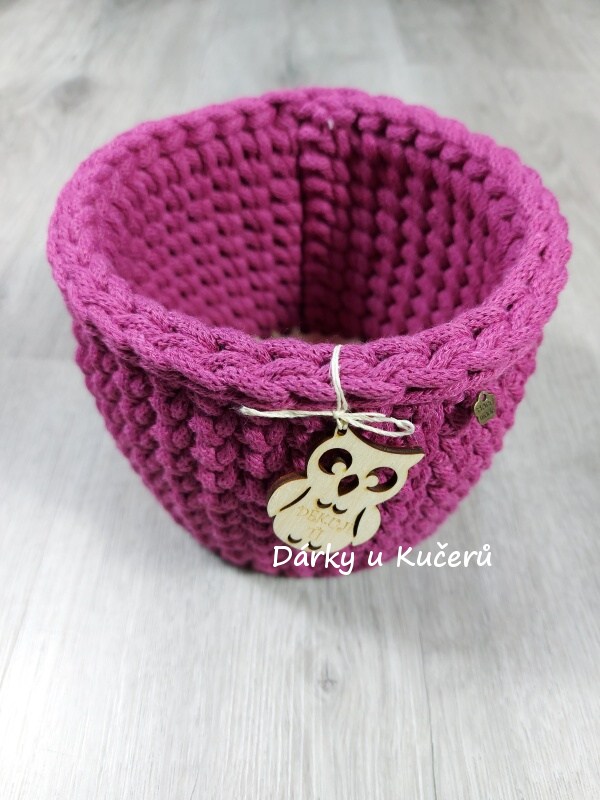 Háčkovaný košík DĚKUJI TI