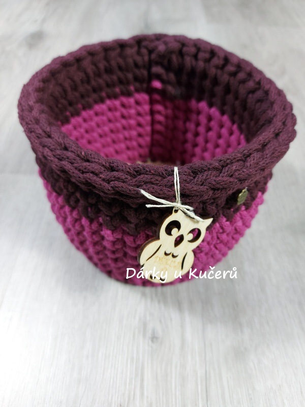 Háčkovaný košík DĚKUJI TI