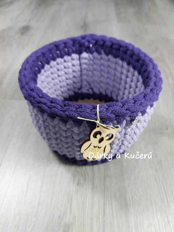Háčkovaný košík DĚKUJI VÁM