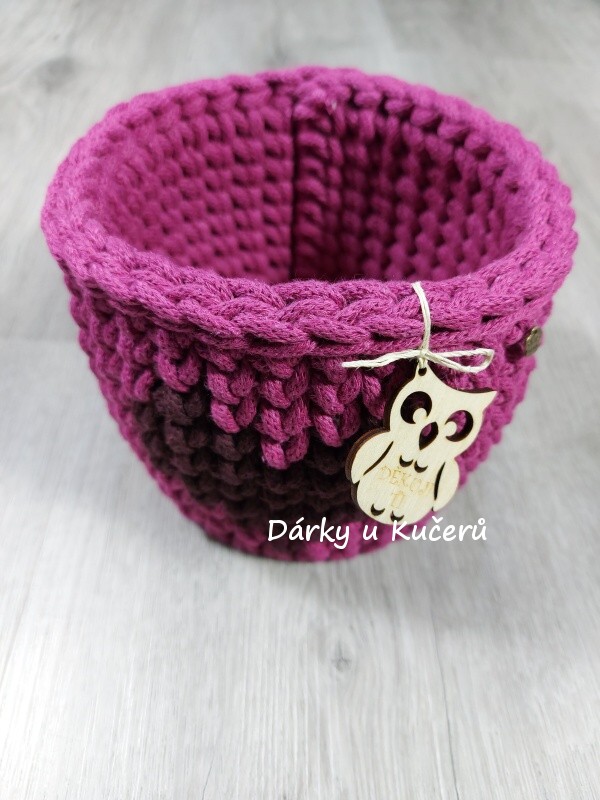 Háčkovaný košík DĚKUJI TI