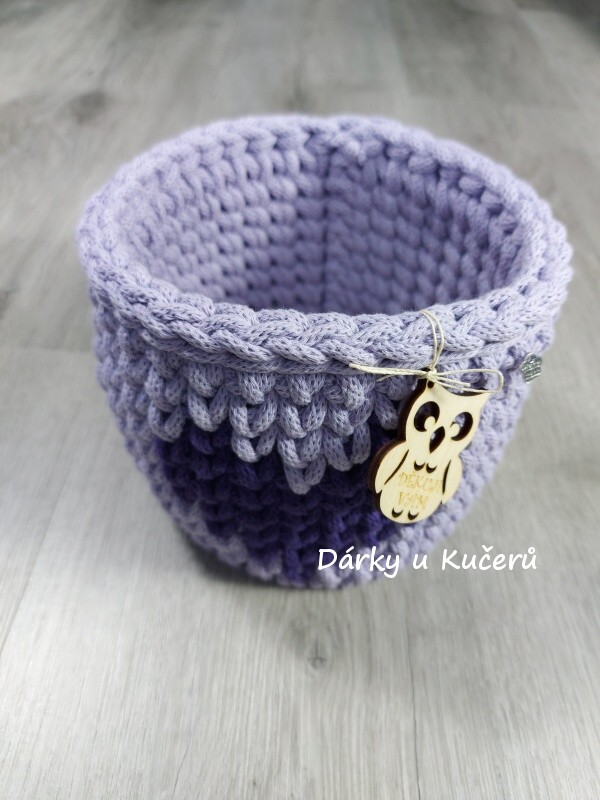 Háčkovaný košík DĚKUJI VÁM
