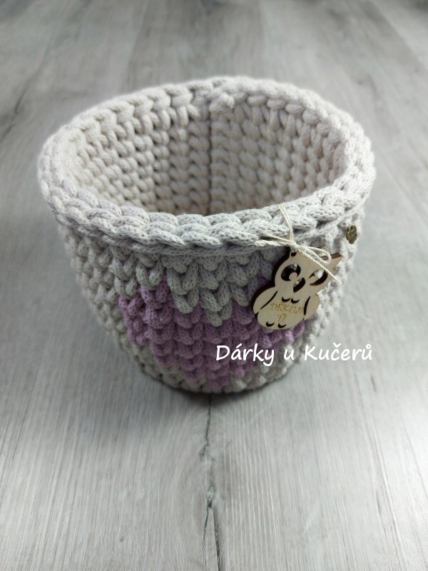 Háčkovaný košík DĚKUJI TI