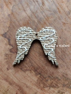 Ozdoba andělská křídla - JUTOVÁ, POLÉVANÁ
