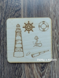 Námořnický gravírovaný podtácek